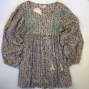 Peasant Style Boho Fringe Tunic